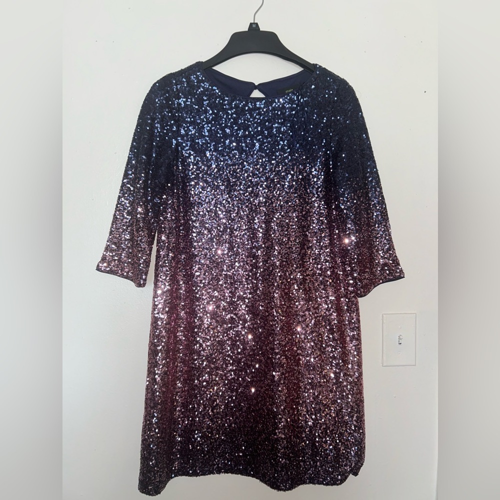 Elegant Navy Sequin Dress